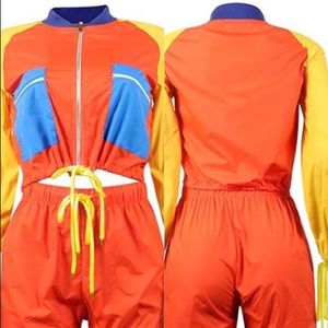 2 Piece Windbreaker Top and Shorts